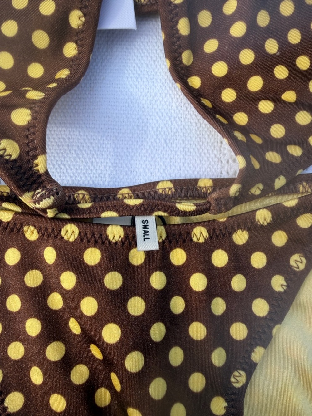 triangl swimwear Brown and Yellow Polka Dot String Bikini - Picture 2 of 10